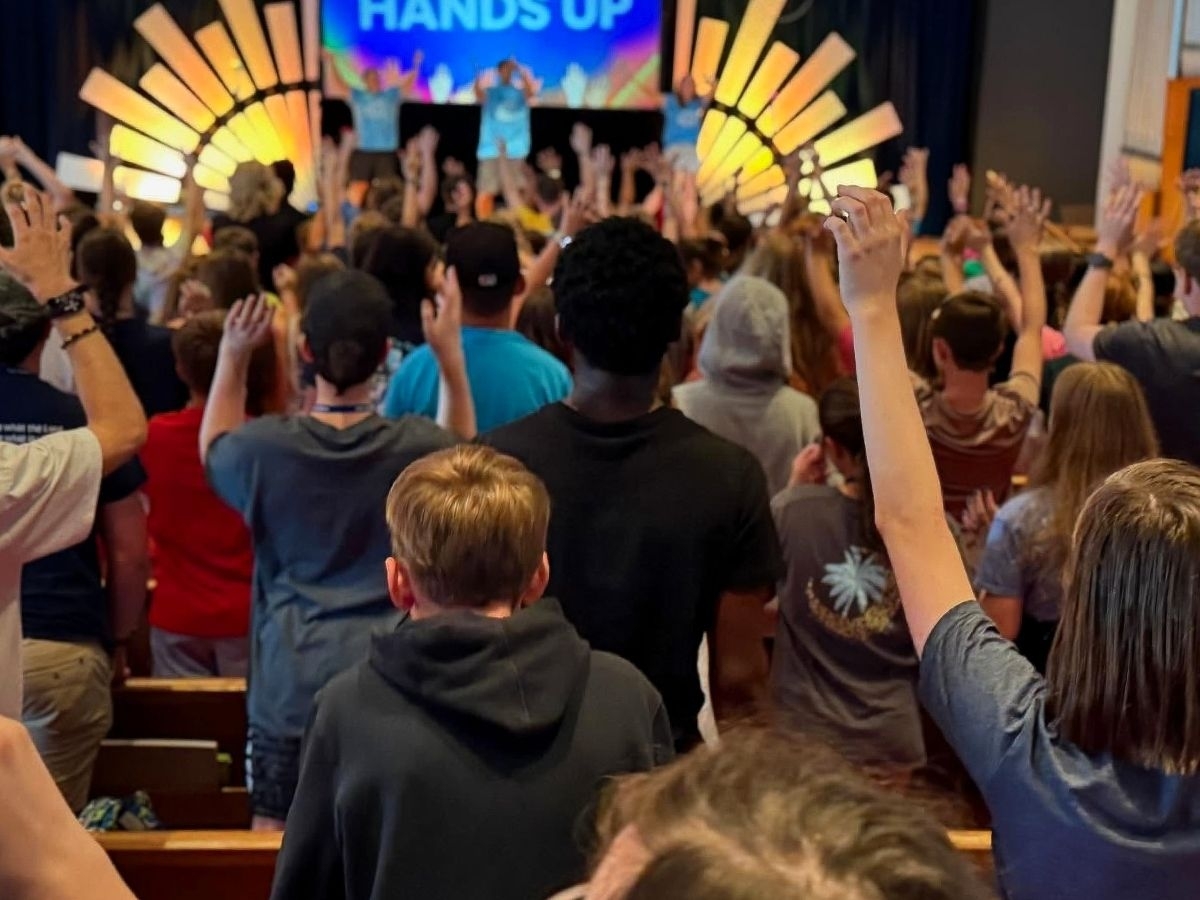 Yates youth at Passport camp worship