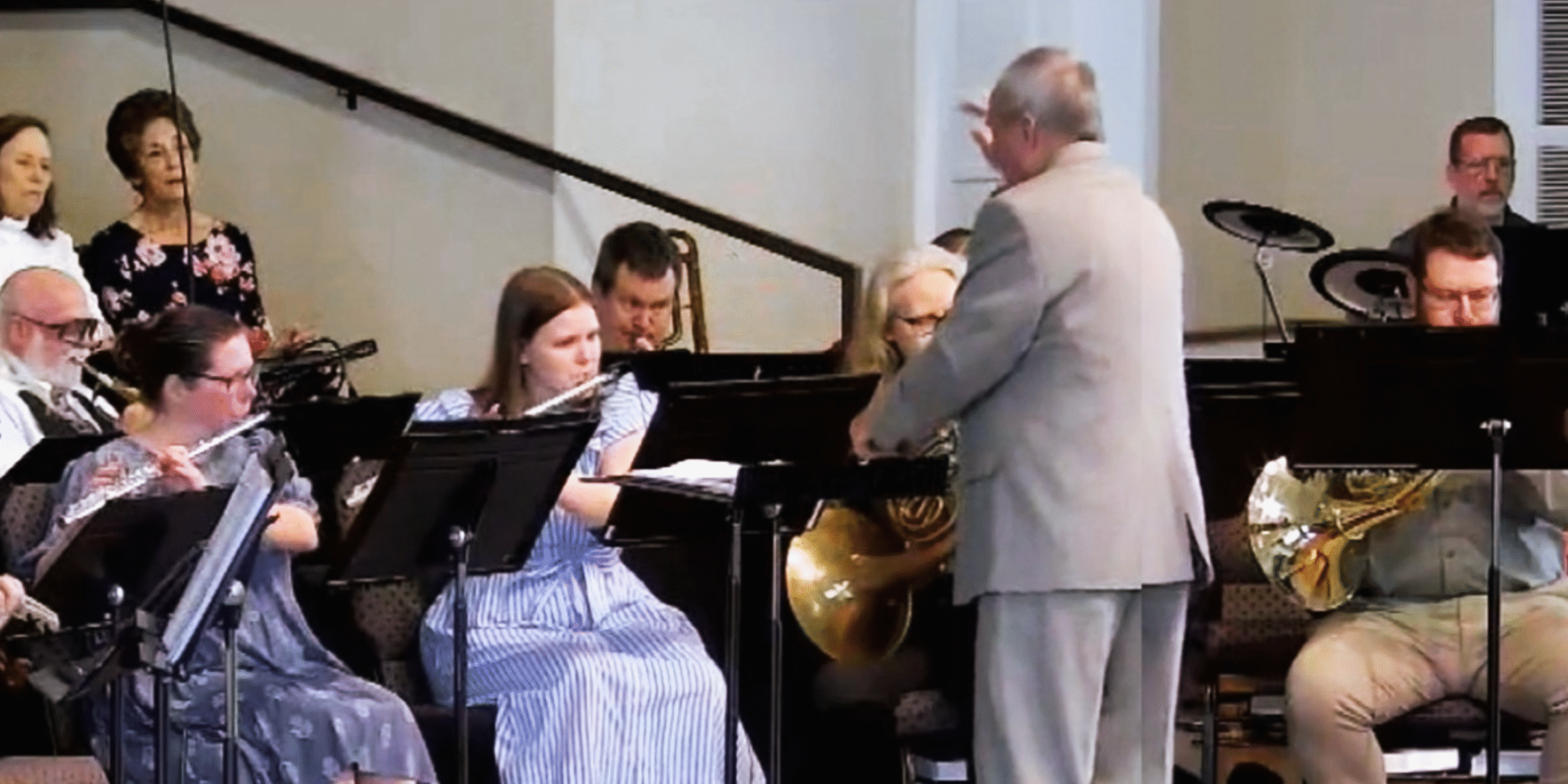 Yates Orchestra playing in Sunday worship